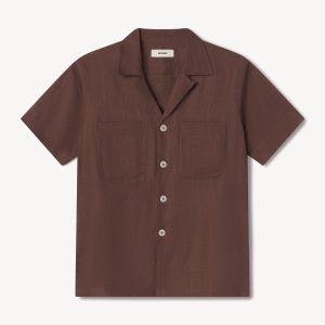 Crosshatch Linen Camp Shirt